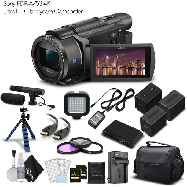 Sony FDR-AX53 4K Ultra HD Handycam Camcorder. - Professional Bundle | Walmart (US)