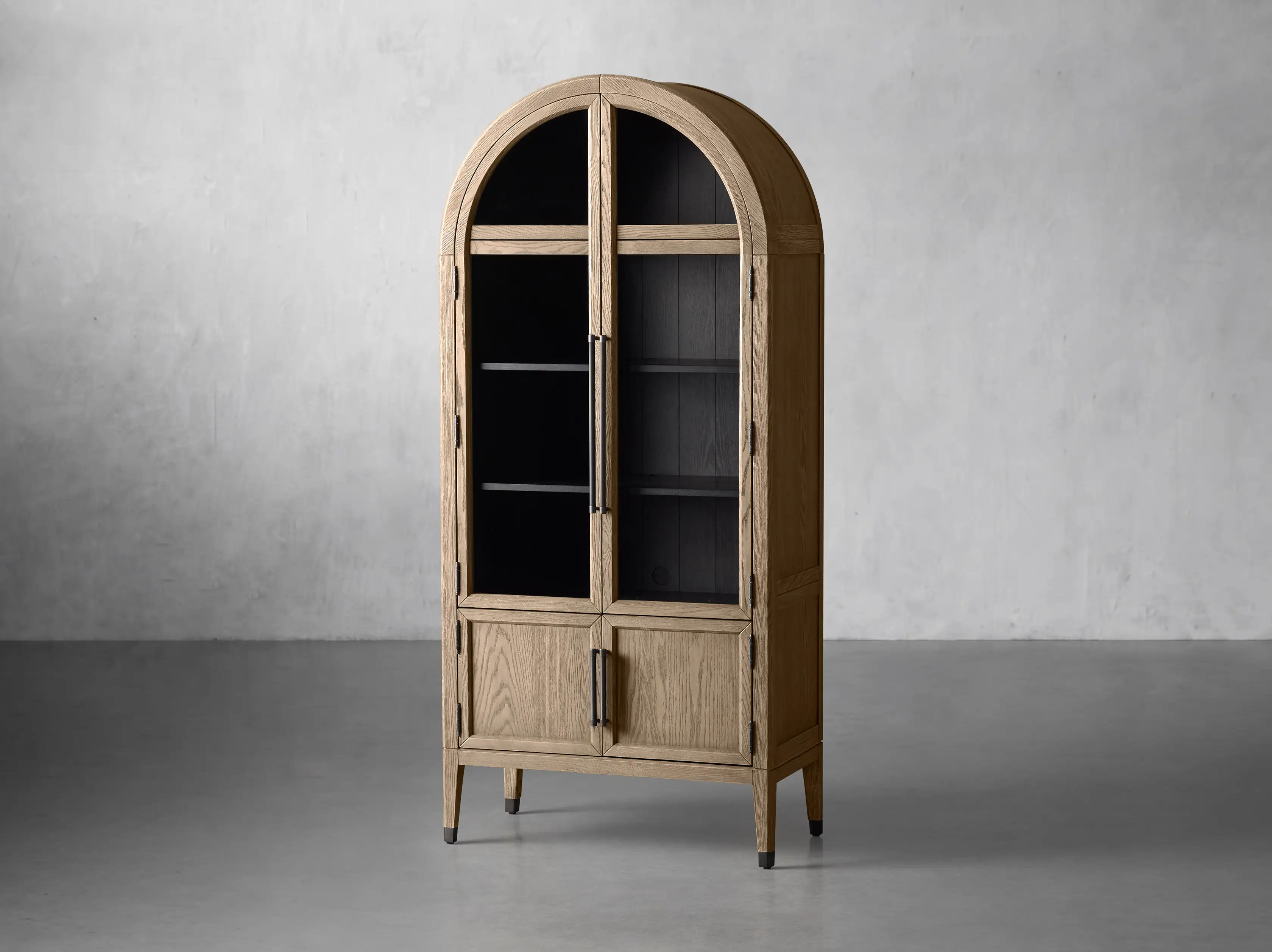 Hattie Glass Cabinet in Shiitake | Arhaus
