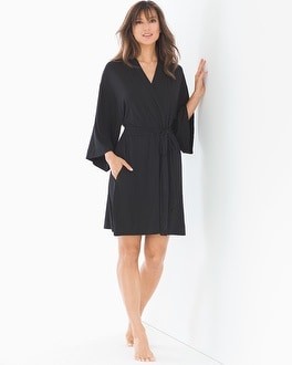 Soma Kimono Sleeve Short Robe Black | Soma Intimates