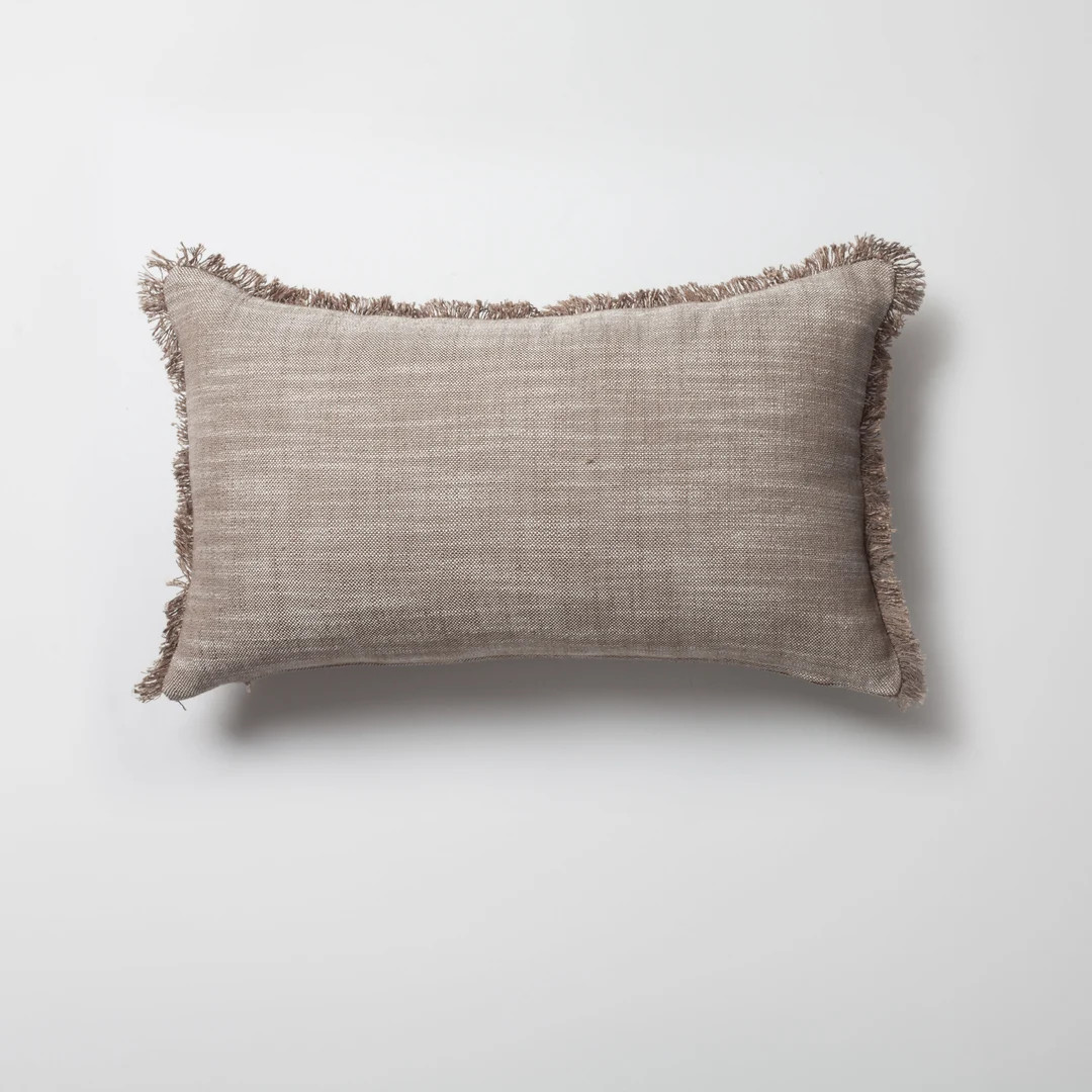 Light Mocha Brown Linen Natural Tassel Trim Decorative Covers Pillows 12x20 Inch 30x50 Cm Lumbar ... | Etsy (US)
