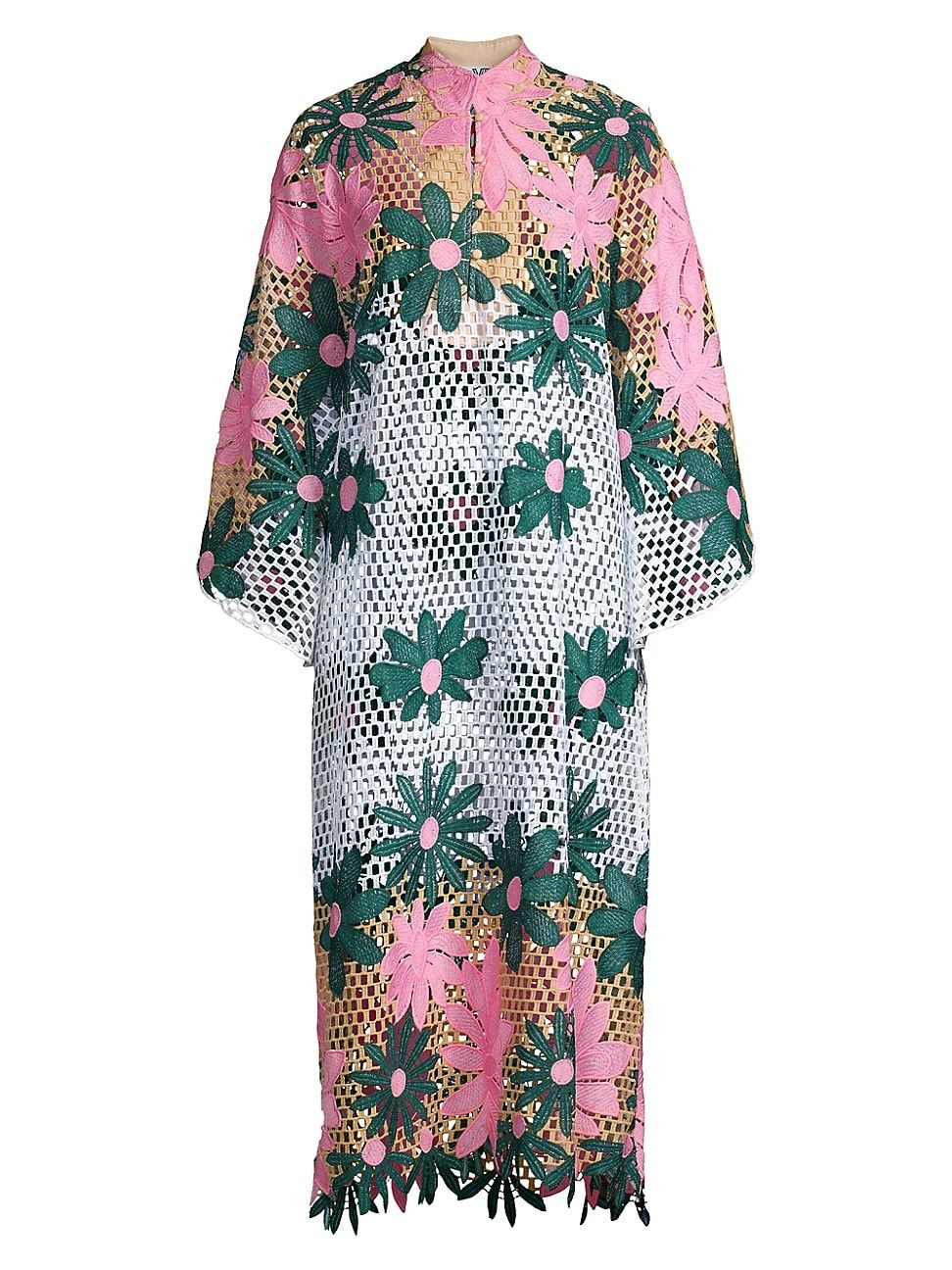 Women's Floral Netted Caftan - Pink Emerald | Saks Fifth Avenue