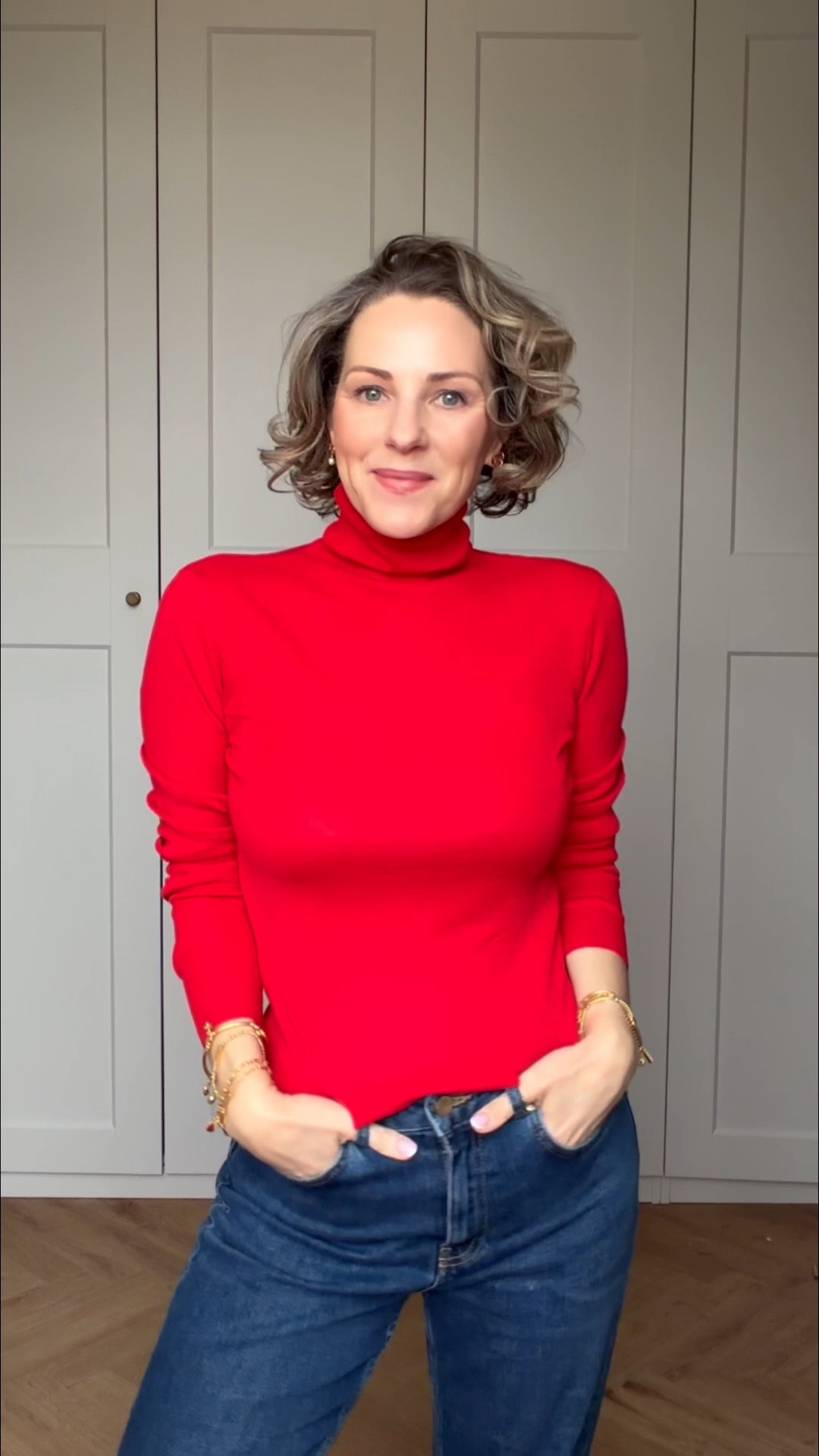Red Jumper, Roll Neck, Open Neck Jumper, Red Knit 

#LTKwinter #LTKuk