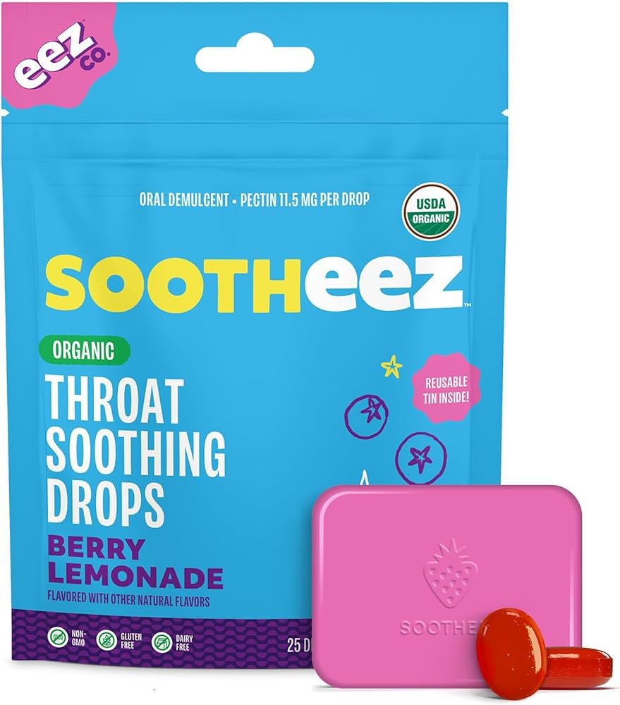 Lolleez Sootheez Organic Throat Soothing Drops for Adults, Berry Lemonade, 25 Count, Refillable, ... | Amazon (US)