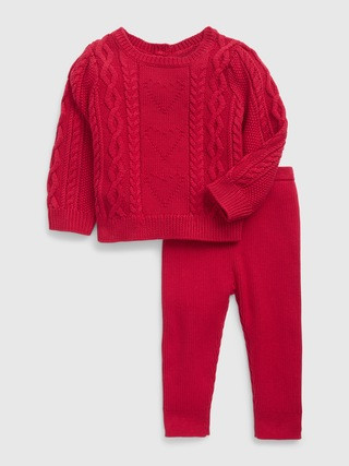 Baby Heart Cable-Knit Sweater Outfit Set | Gap (US)