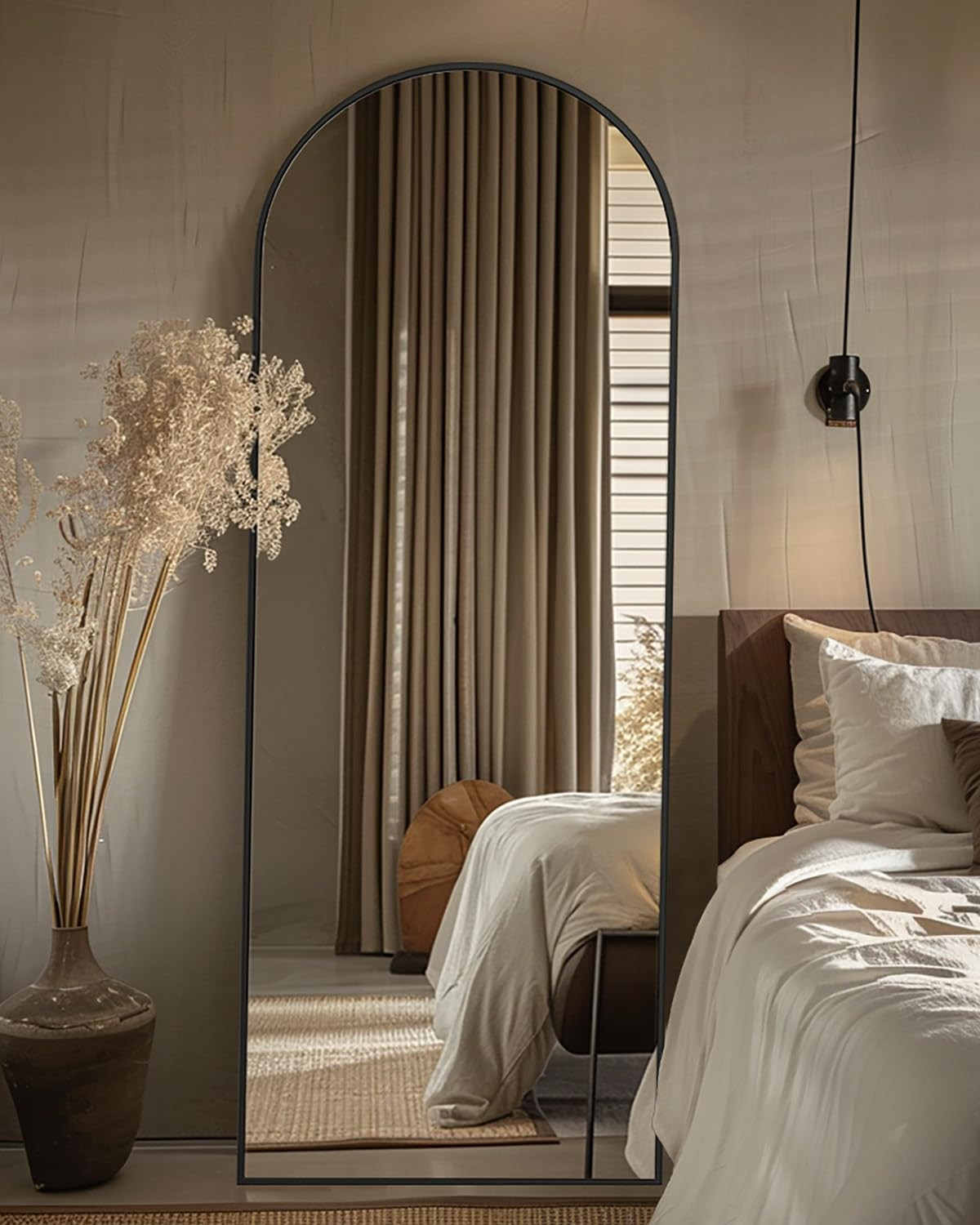 LadyNow Full Length Mirror, 58"x18" Arched Floor Mirror Freestanding, Floor Standing Full Body Mi... | Amazon (US)