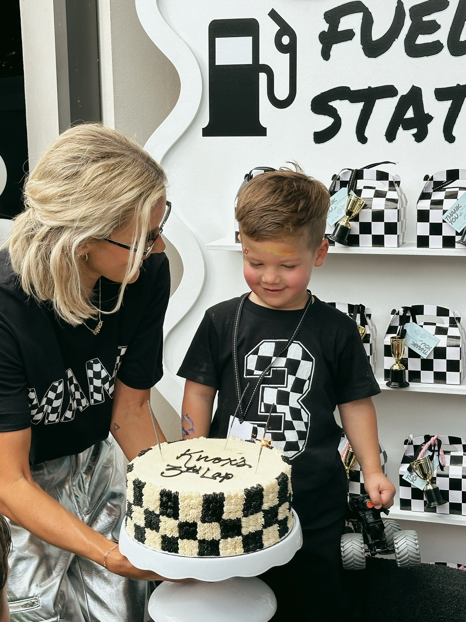 race car themed boys birthday party 🏁 

Knox’s shirt linked -size up 1! 
My MAMA shirt - sized up to a Medium 

kids birthday party, birthday theme, third birthday, toddler style 

#LTKKids #LTKFamily