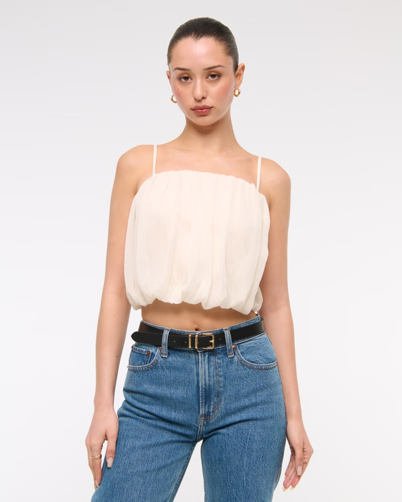 Sheer Bubble Hem Cami | Abercrombie & Fitch (US)