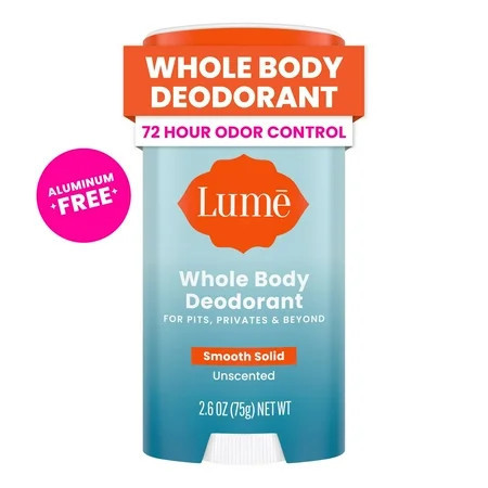Lume Whole Body Women's Deodorant - Smooth Solid Stick - Aluminum Free - Unscented - 2.6oz | Walmart (US)