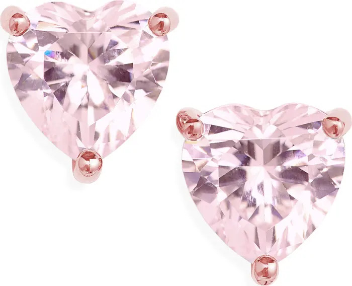 Nordstrom 2ct tw Sterling Silver Cubic Zirconia Heart Stud Earrings | Nordstrom | Nordstrom