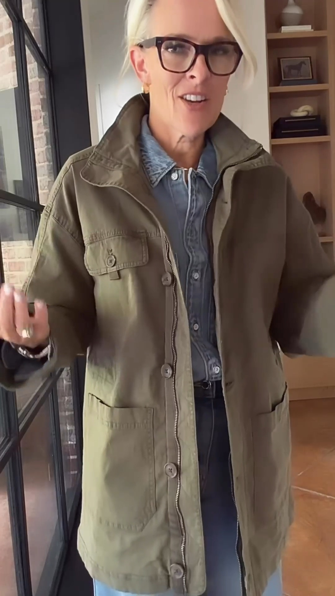 I’m planning on having plenty of jackets in my fall and winter wardrobe, and this lightweight army green jacket is such a versatile layer. I love that it can be zipped up and buttoned all the way when you need more coverage, or worn open and layered as the weather changes.

I paired it with a denim shirt and jeans for an easy, casual look. This is exactly the kind of practical jacket I like having on hand for fall.

#LTKootd #LTKOver40 #LTKgrwm