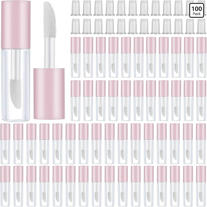 Patelai 100 Pieces 1.2 ml Clear Mini Lip Gloss Tube Refillable Empty Lip Balm Gloss Containers fo... | Amazon (US)