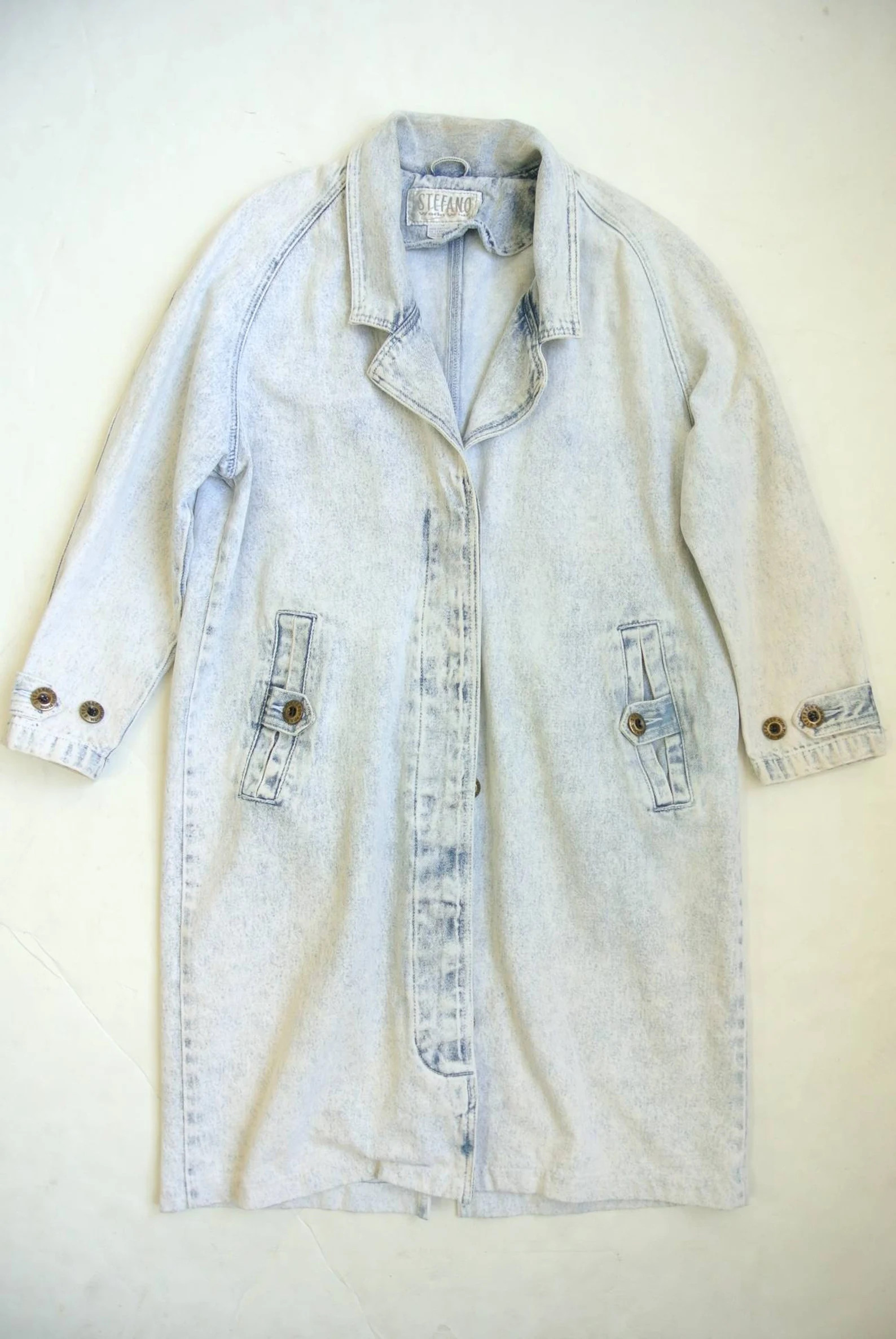 Vintage 1980s Acid Wash Denim Coat Jacket | Etsy Canada | Etsy (CAD)