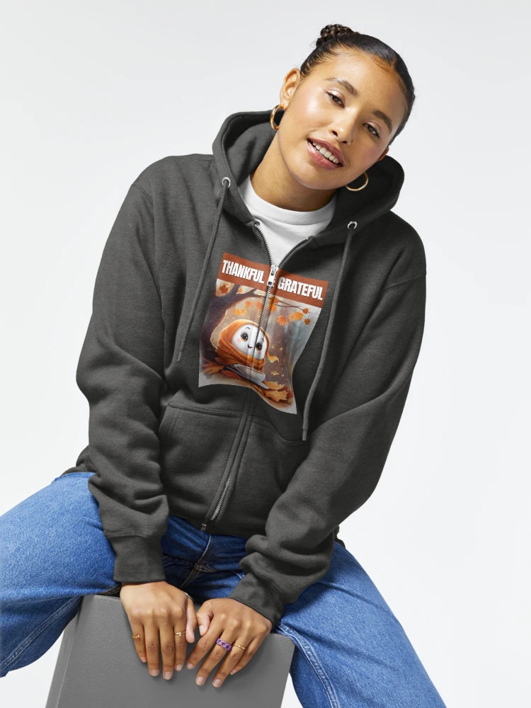 Fall Ghost - Thankful & Grateful Zipped Hoodie | Redbubble (US)