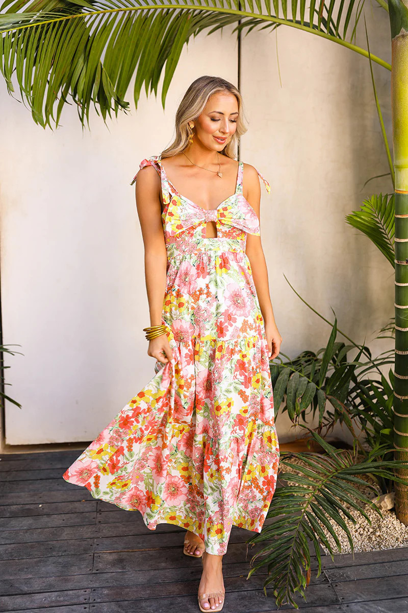 BuddyLove | Hamptons Tie-Shoulder Maxi Dress | Whimsy | BuddyLove