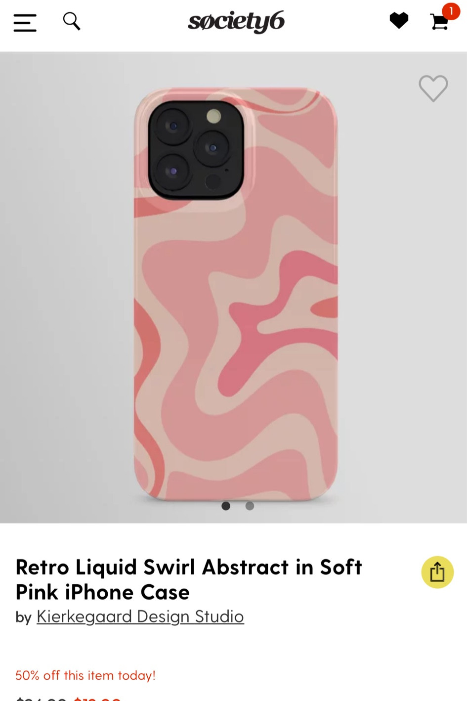 Retro Liquid Swirl Abstract in Soft Pink iPhone Case by Kierkegaard Design  Studio