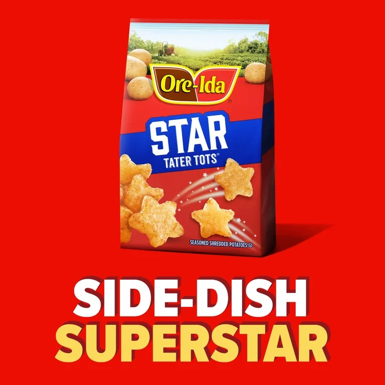 Ore-Ida Star Shaped Tater Tots Seasoned Shredded Frozen Potatoes, 1 Bag, for Easy Snacks and Dinn... | Walmart (US)