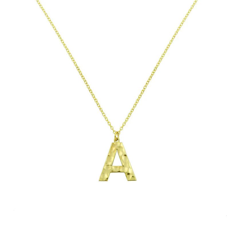 Hammered Initial Necklace | The Sis Kiss