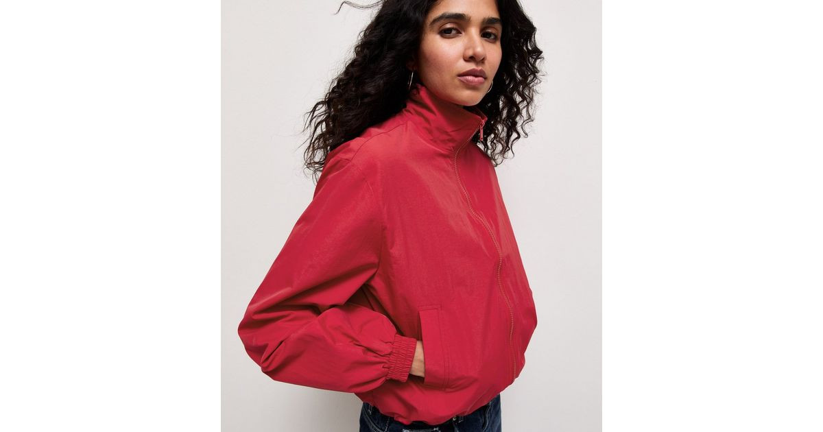 Women's Bright Red Zip Through Funnel Windbreaker Jacket New Look | New Look (UK)