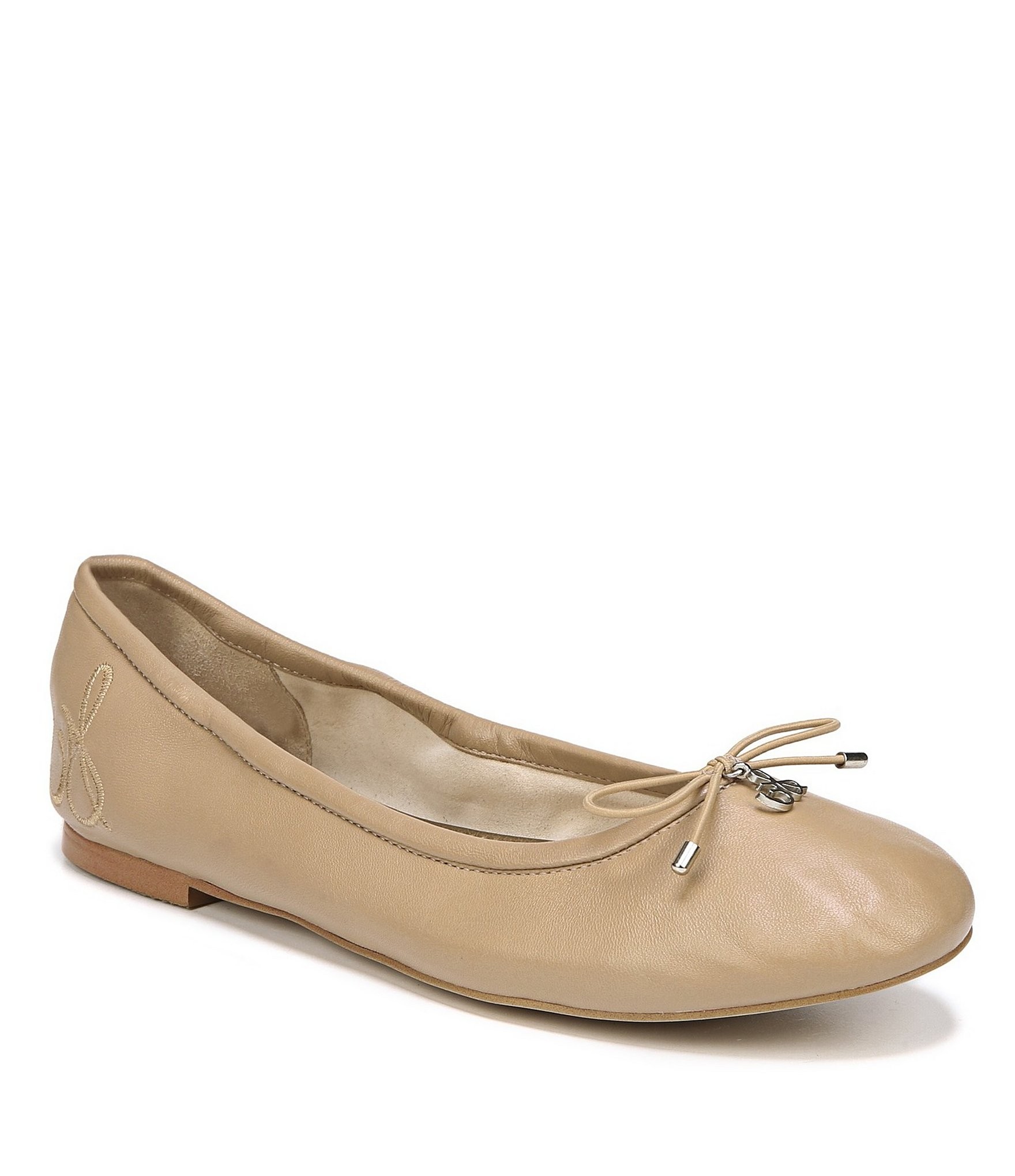 Felicia Leather Bow Detail Ballet Flats | Dillard's