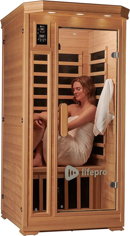 LifePro 1 Person Far Infrared Sauna for Home - Home Sauna, Tempered Glass Door, Oxygen Ionizer, &... | Amazon (US)