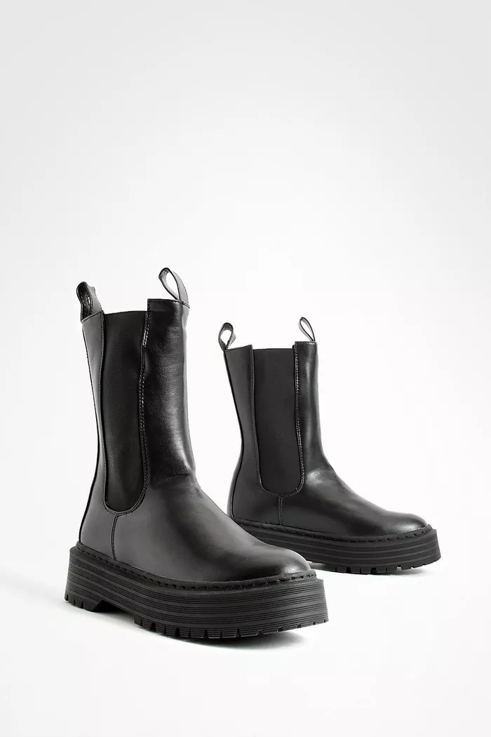 Calf Height Chunky Chelsea Boots | boohoo (US & Canada)
