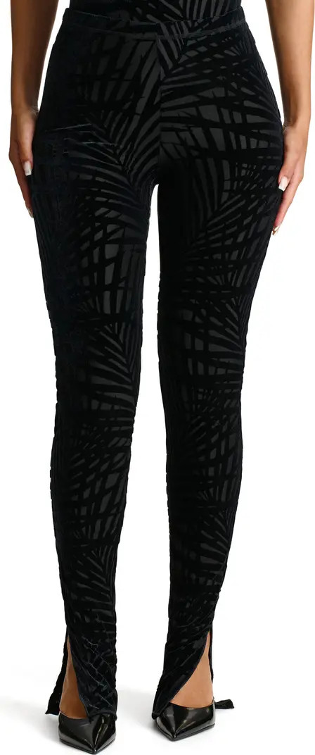 Burnout Velvet Bootcut Slit Hem Pants | Nordstrom