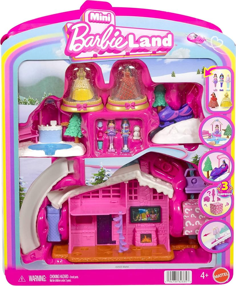 Barbie Mini BarbieLand Bundle Including 2 Holiday Dolls, 3 Snow Playsets, 3 Other 1.5-inch Dolls | Amazon (US)