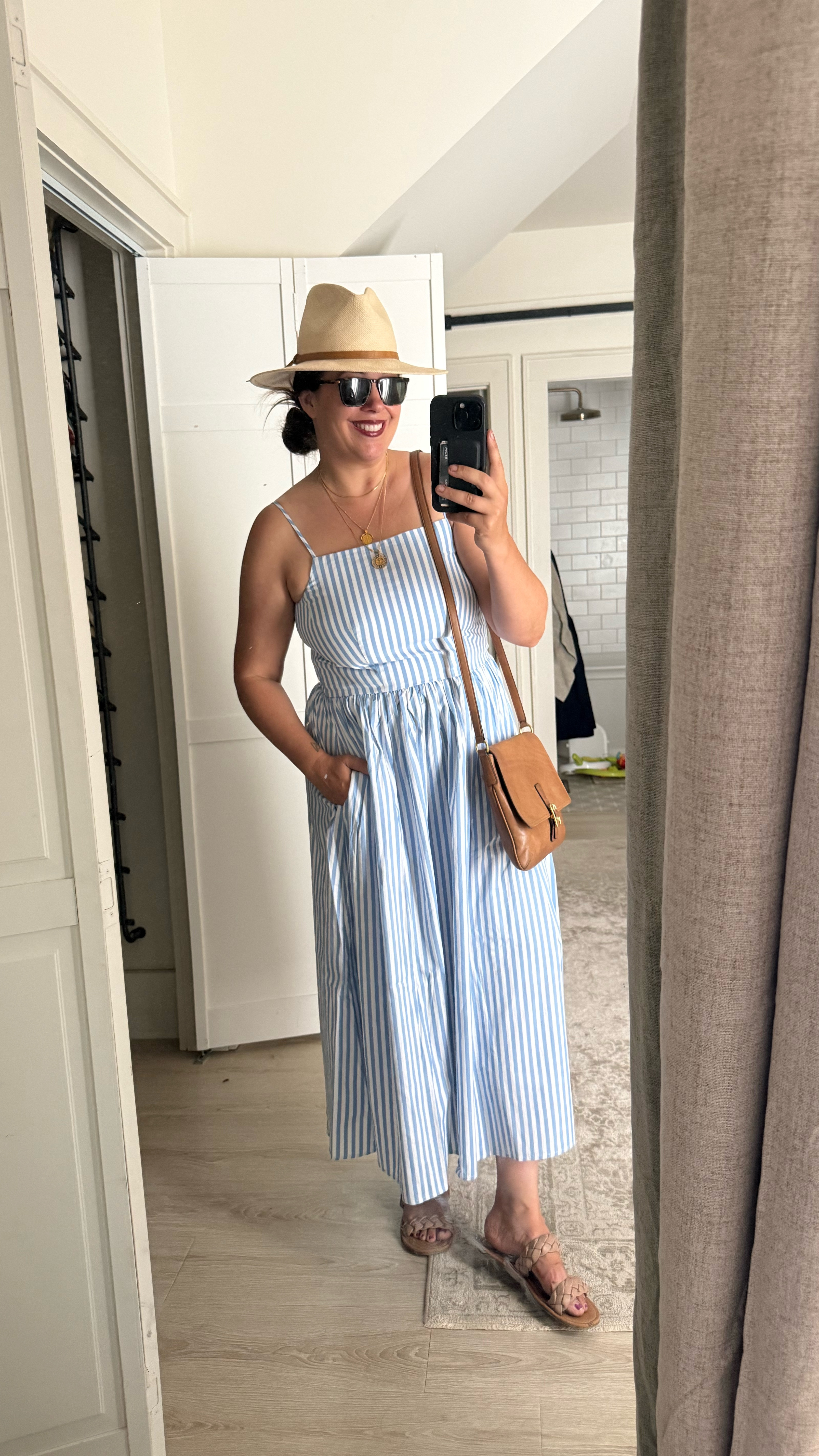 Oh! the best Summer dress! 100% cotton, POCKETS, and stretchy back to hold in the 🍈🍈.  On sale! Size down one, I’m wearing a Medium. 

#LTKSeasonal #LTKSaleAlert