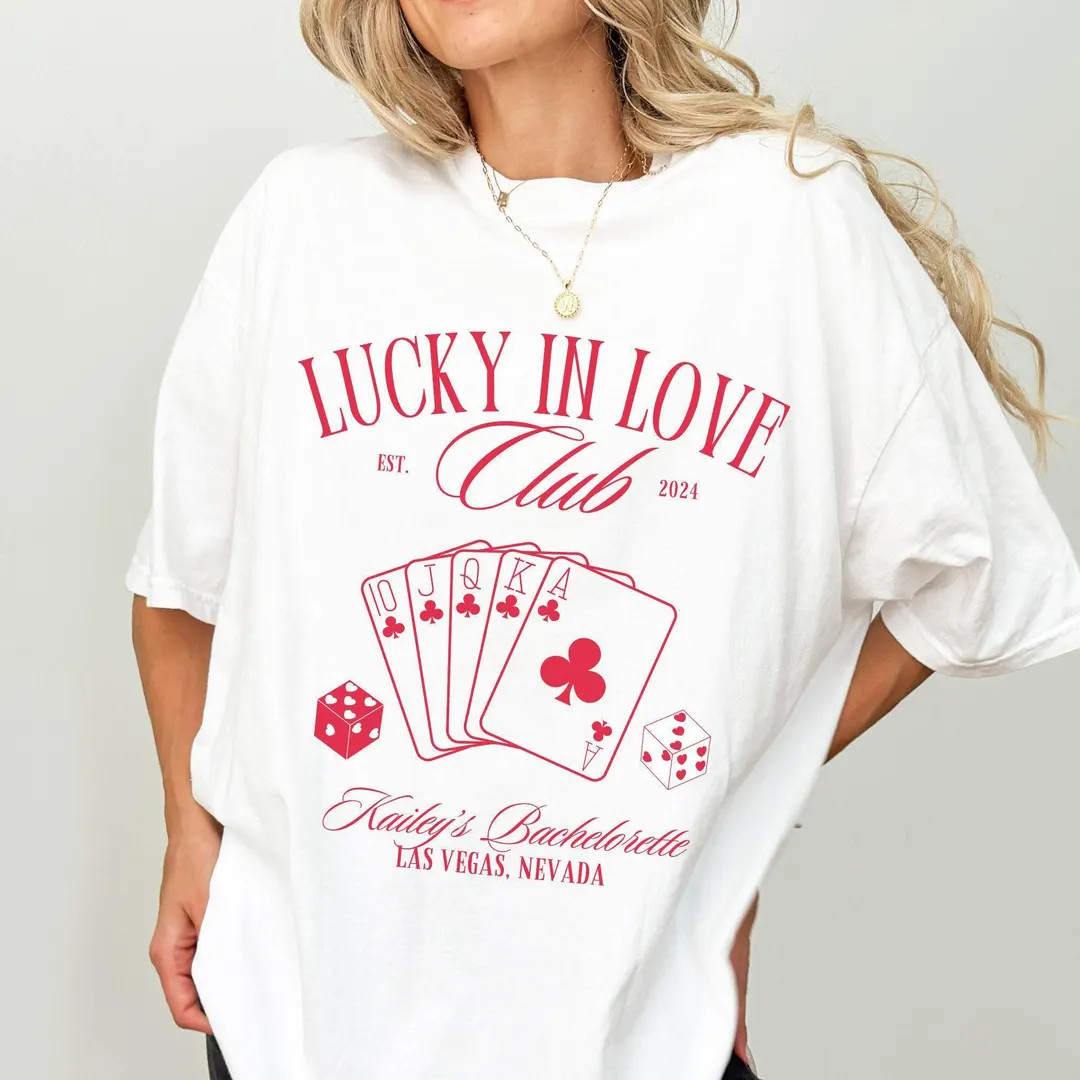 Lucky in Love Bachelorette T-shirts, Lucky in Love Bachelorette Vegas Custom Shirt, Vegas Bride, ... | Etsy (US)