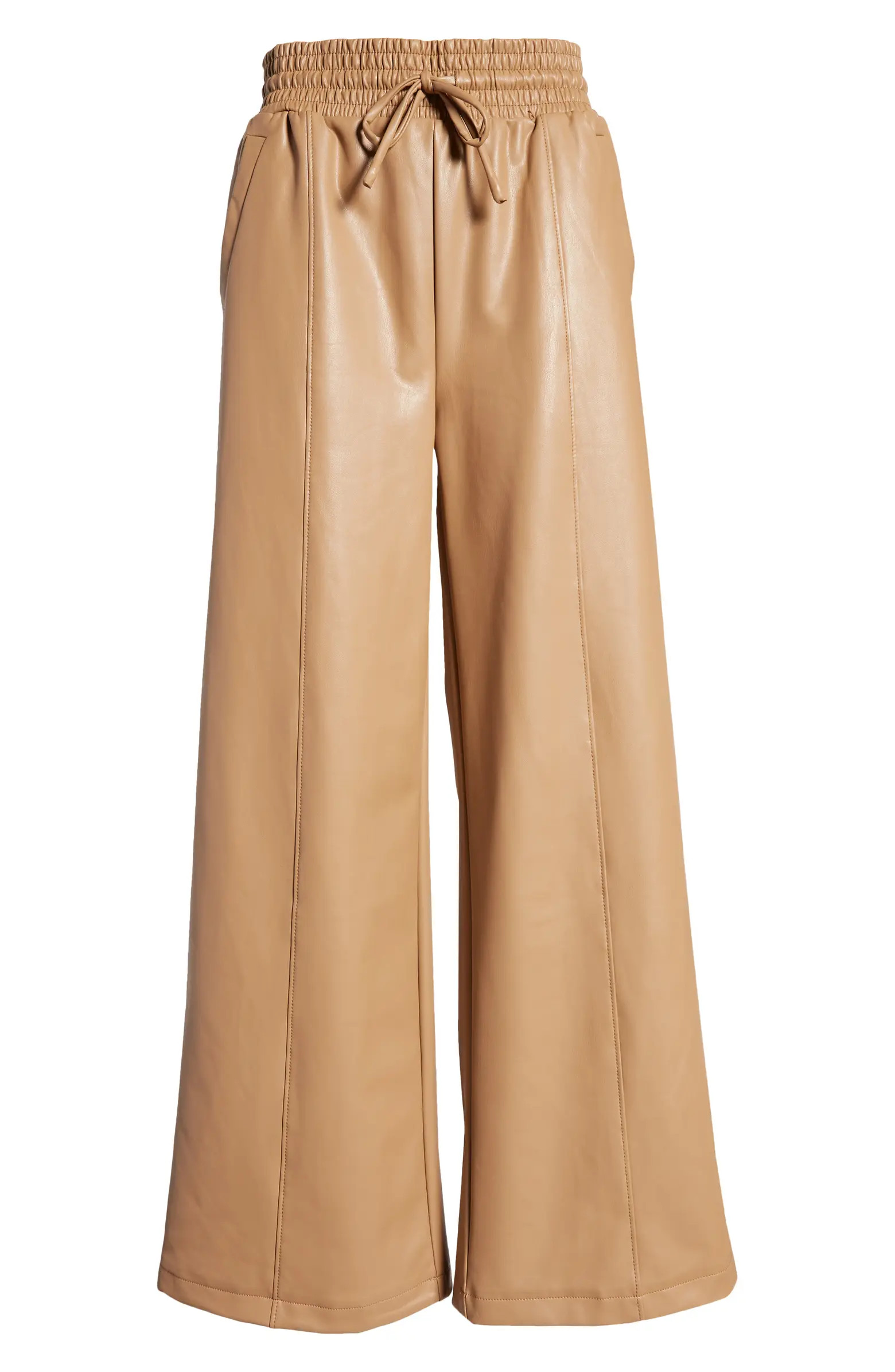 Open Edit Faux Leather Wide Leg Pants | Nordstrom | Nordstrom