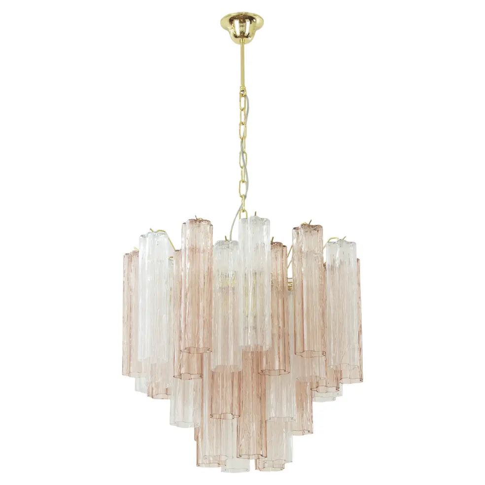 Pink Glass Suspension Lamp, Italy, 1990s | Chairish