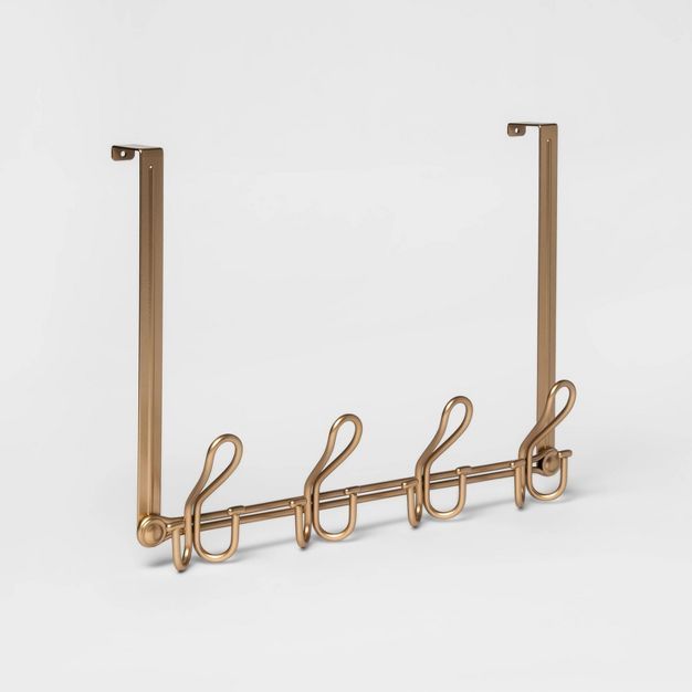 Over the Door Double Prong Wire Hook Rail Brushed Brass - Threshold™ | Target