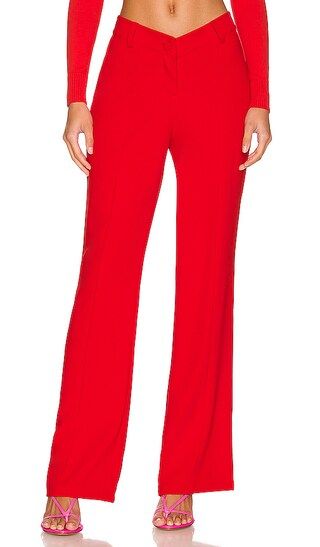 Wendy Angled Front Pant in Red | Revolve Clothing (Global)
