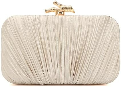 Freie Liebe Clutch Purses for Women Evening Bag Pleated Clutch Bag with Chain for Wedding Party | Amazon (US)