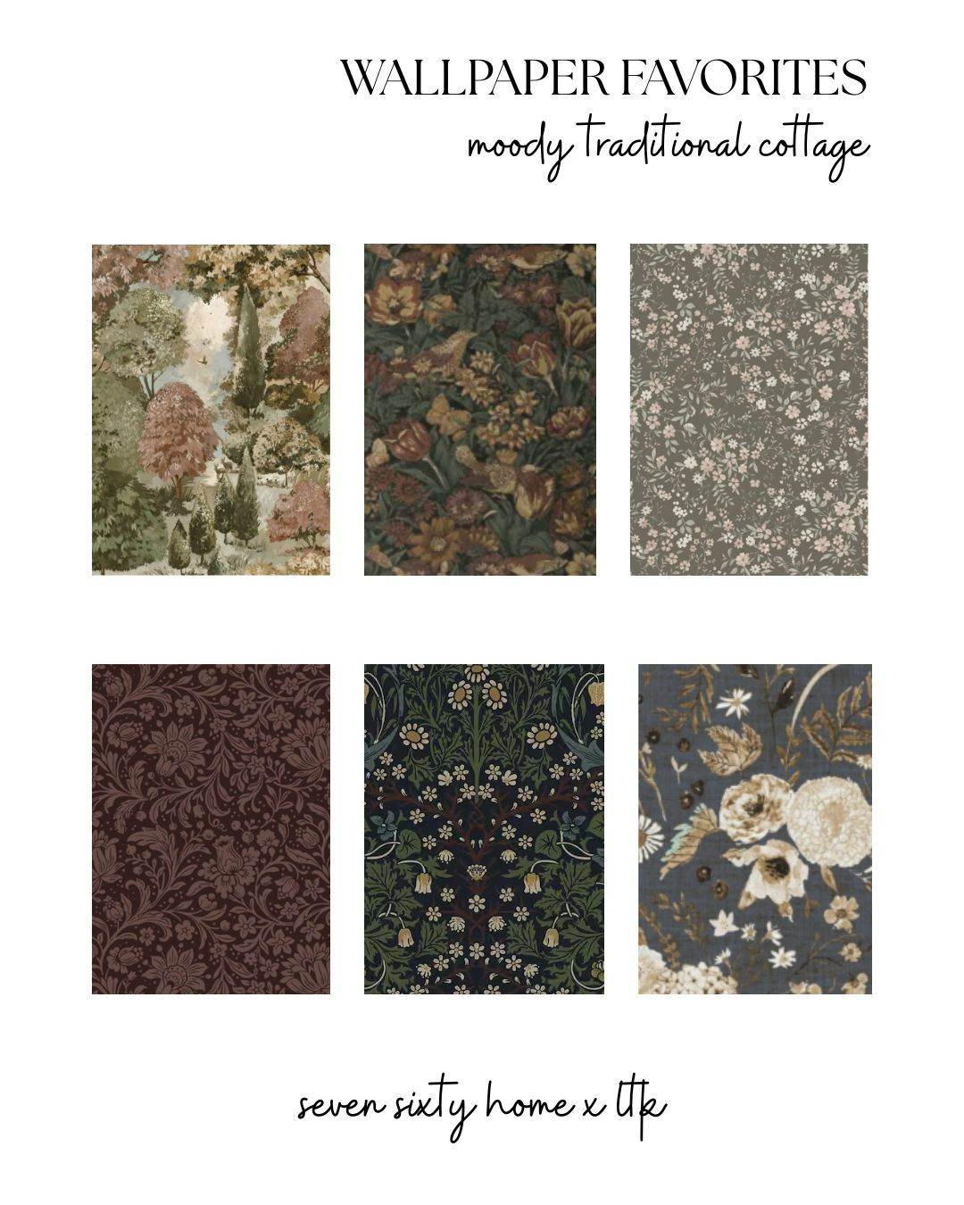A curated wallpaper favorites collection for moody traditional cottage interiors. Soft florals, heritage inspired patterns, and grounded color palettes make these wallpapers ideal for bedrooms, entryways, powder rooms, and nurseries.

Wallpaper is one of the easiest ways to add depth and character to a room. These designs bring warmth and pattern without overwhelming the space, working beautifully with classic furniture, layered textiles, and traditional finishes.

Each wallpaper in this collection was chosen for its timeless feel and ability to support a lived in, collected look. These are patterns that feel intentional rather than trendy.

All wallpaper featured in this collection is linked on LTK. 

 #LTKHome