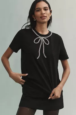 English Factory Rhinestone Bow Tee | Anthropologie (US)