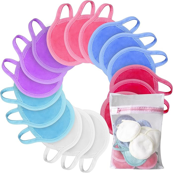 Nugilla Reusable Makeup Remover Pads, 18 Packs Microfiber Face Cloth with a Washable Laundry Bag,... | Amazon (US)