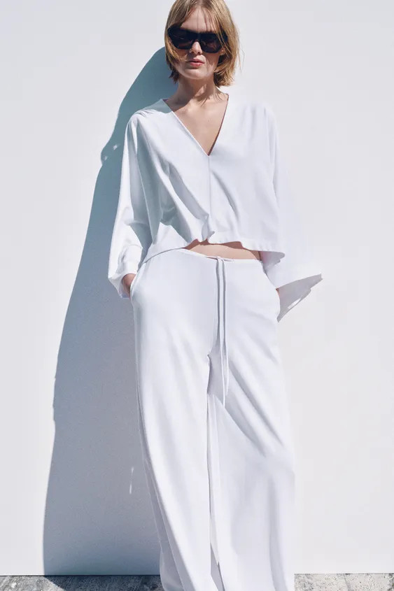 VOLUMINOUS HEAVY COTTON CAPE TOP | Zara US