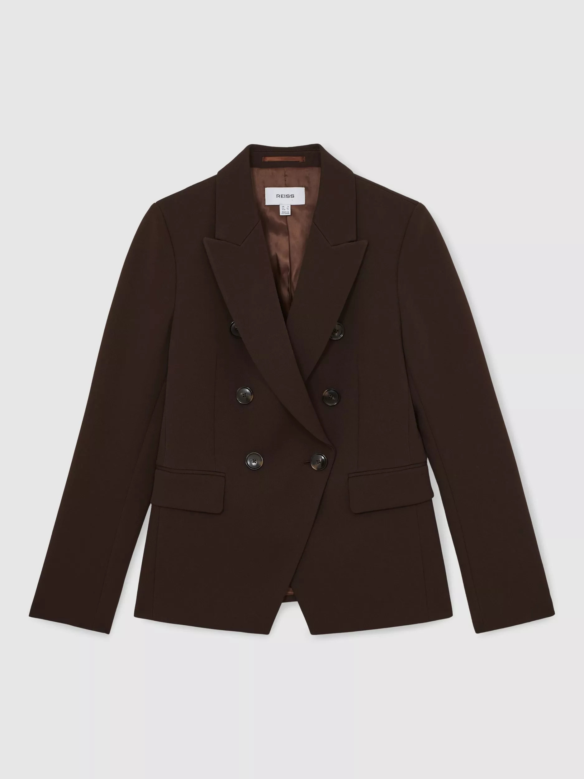 Reiss Priya Faux Leather Jacket, Chocolate Brown | John Lewis (UK)