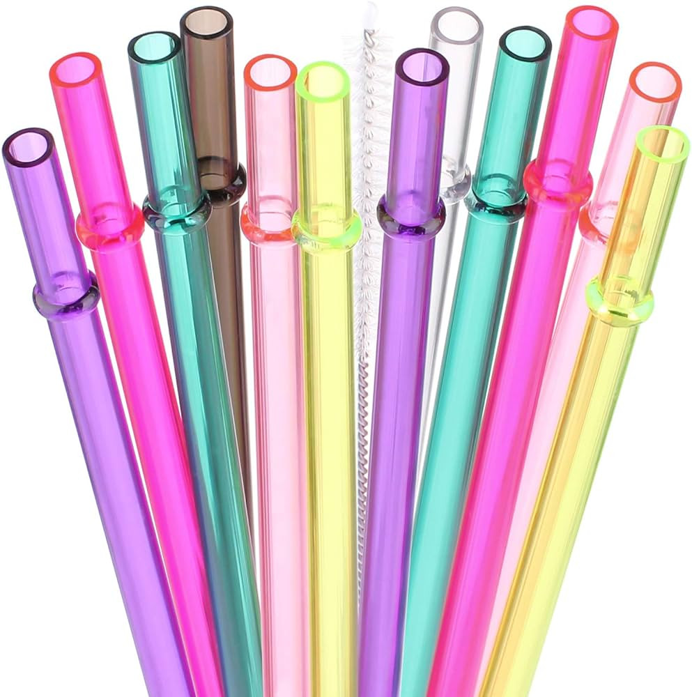 Dakoufish 13" Long Reusable Plastic Replacement Drinking Straws for 40 oz,30 oz & 24 oz Mason Jar... | Amazon (US)