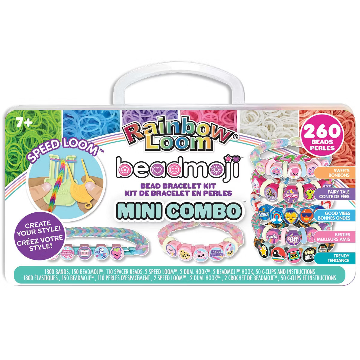 Rainbow Loom: Beadmoji Mini Combo DIY Rubber Band & Bead Bracelet Kit, Ages 7+ | Target