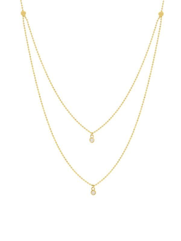 14K Yellow Gold & Diamond Multi-Strand Necklace | Saks Fifth Avenue OFF 5TH