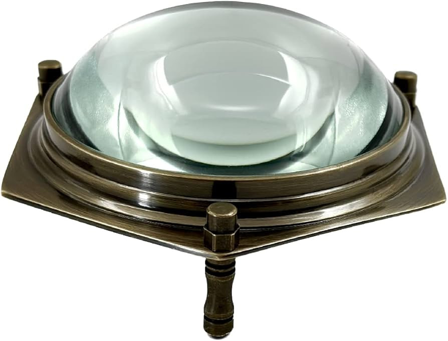 Magnifying Glass Paperweight – Decorative Magnifying with Brass Frame – Tripod Legs – Antiq... | Amazon (US)