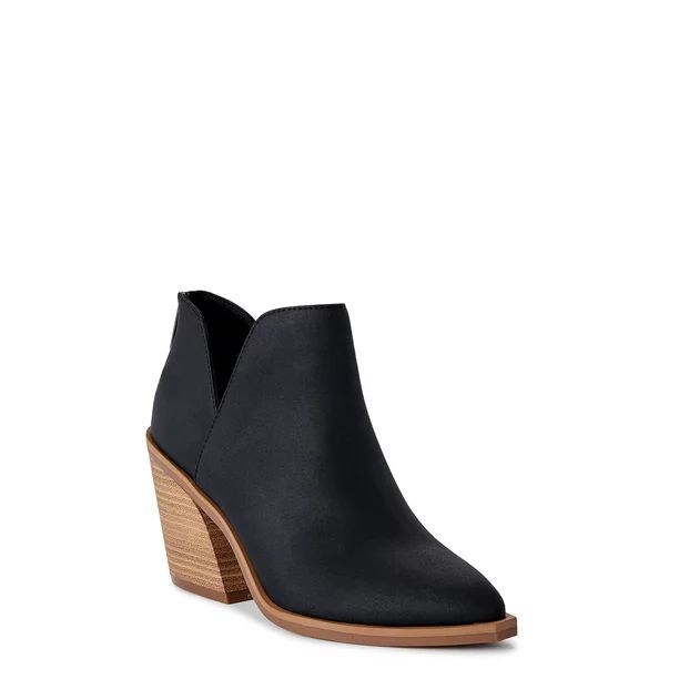 Time and Tru Women's Heeled Cut Out Ankle Boots - Walmart.com | Walmart (US)
