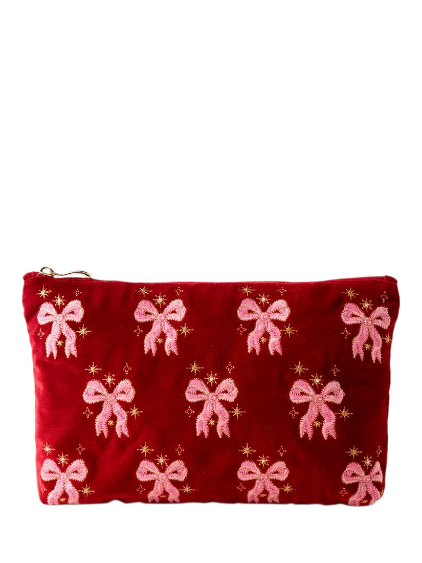 Elizabeth Scarlett Dazzling Bow Pouch, Pink | John Lewis (UK)