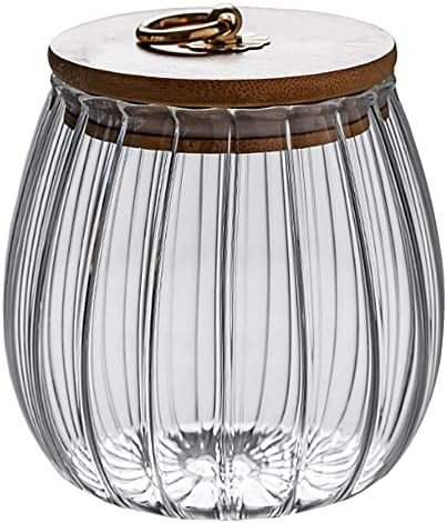 Glass Coffee Nuts Canister Airtight Storage Jar Petal Decorative Container with Bamboo Lid Metal Han | Amazon (US)