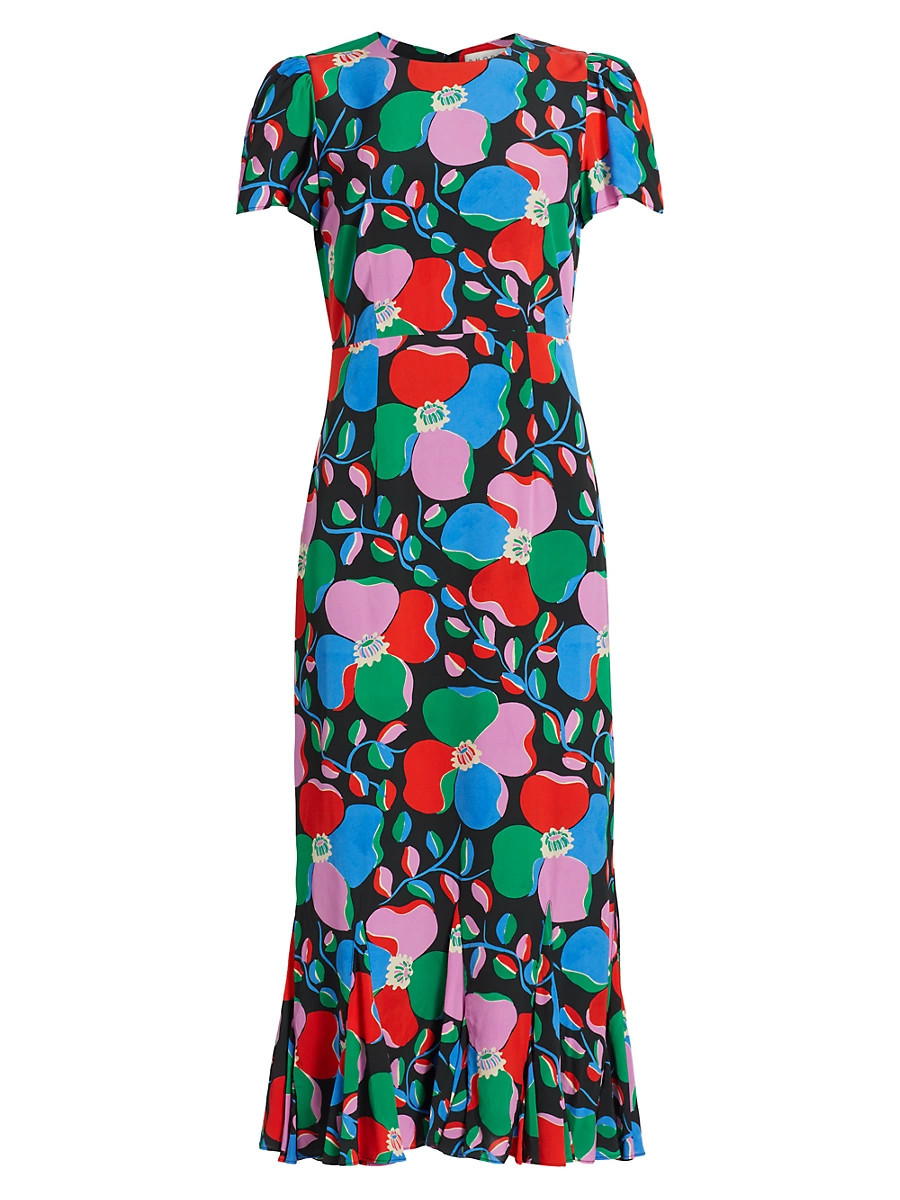 Women's Lulani Geometric Floral Maxi Dress - Ink Martinique - Size 0 | Saks Fifth Avenue