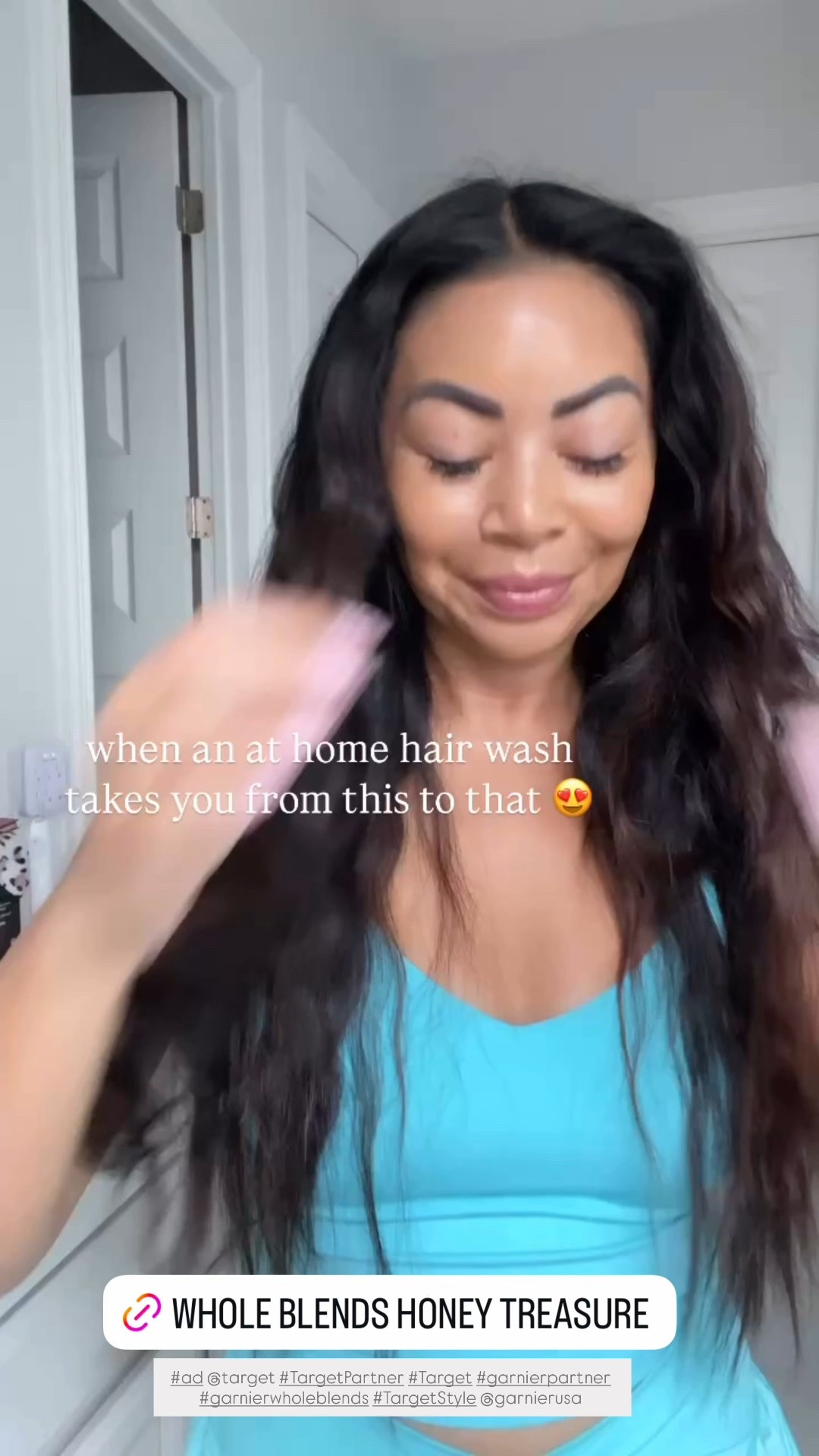 #ad Stronger, healthier, softer hair and without the luxury price tag! Whole Blends Honey Treasures is my little every (other) day indulgence, and my hair is loving every drop! Have you tried it yet? It's luxury in a bottle but affordable so that you won't get mad at your husband for using it too! 

@target @garnierusa #TargetPartner #Target #garnierpartner #garnierwholeblends #targetstyle