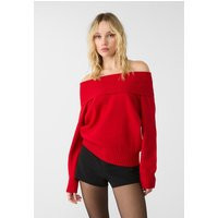Stradivarius Exposed shoulder knit sweater Red M | Stradivarius (UK)