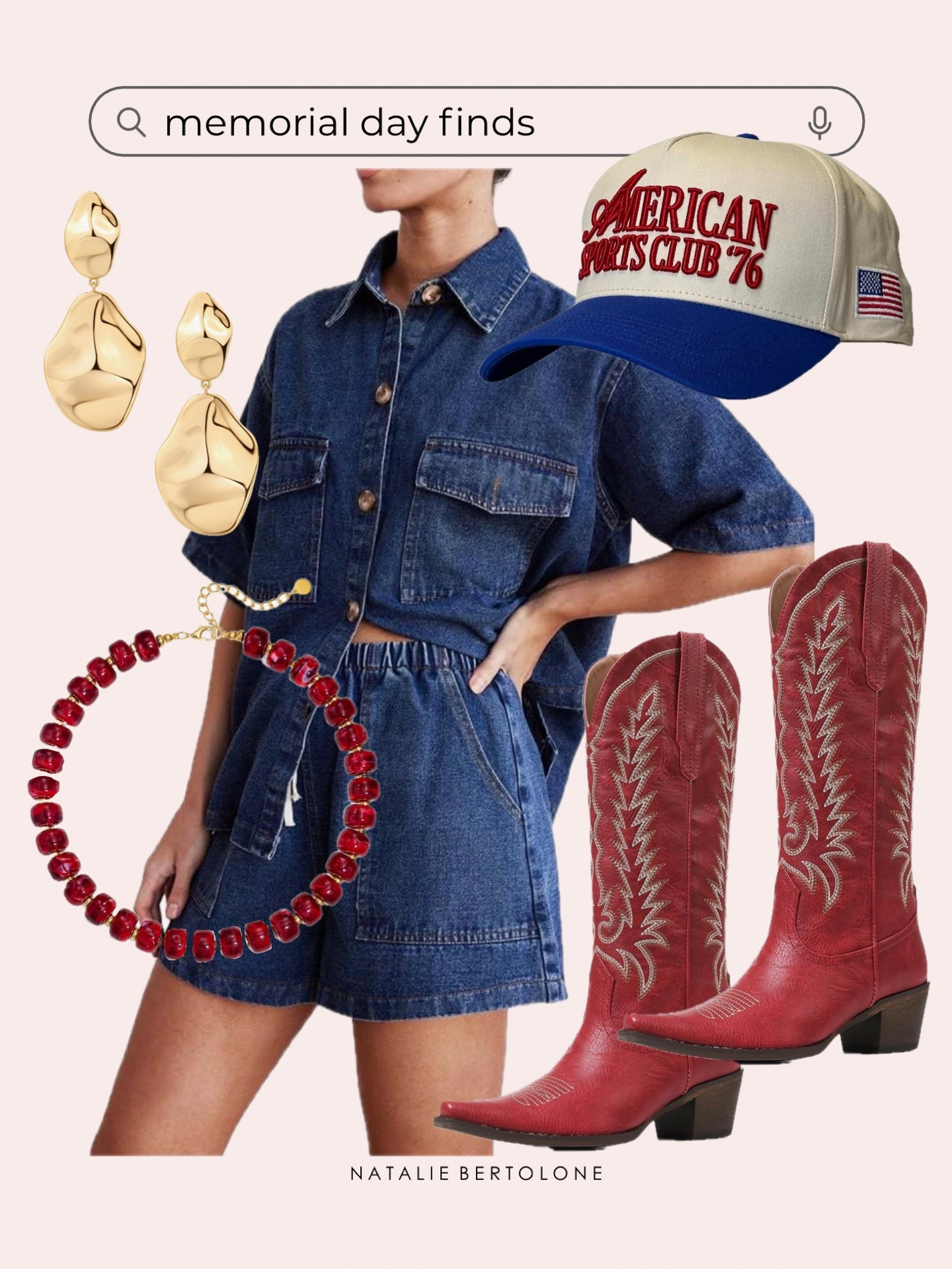 memorial day outfit ideas! amazon memorial day finds. amazon patriotic finds. denim outfit. red cowboy boots

#LTKootd #LTKSeasonal